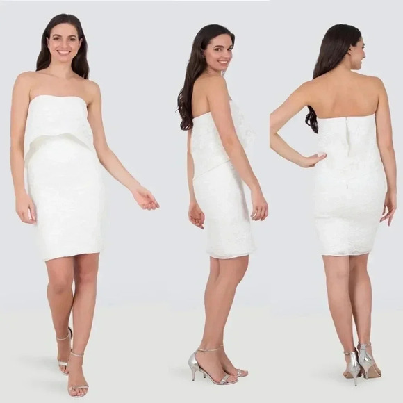 BLACK HALO EVE WHITE LACE SEDONA DRESS SIZE 8